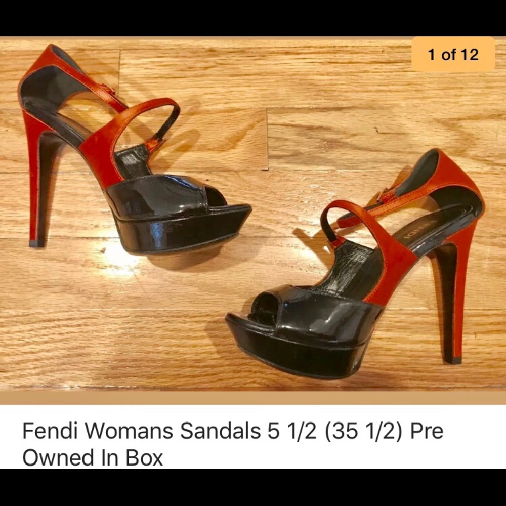 Luxury designer Fendi sandals size 5 1/2 pre owned
